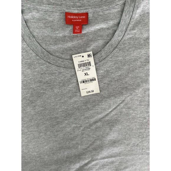 Holiday Lane Men’s Cotton Pajama Set XL – Star Print Joggers & Long Sleeve Top - Picture 4 of 6